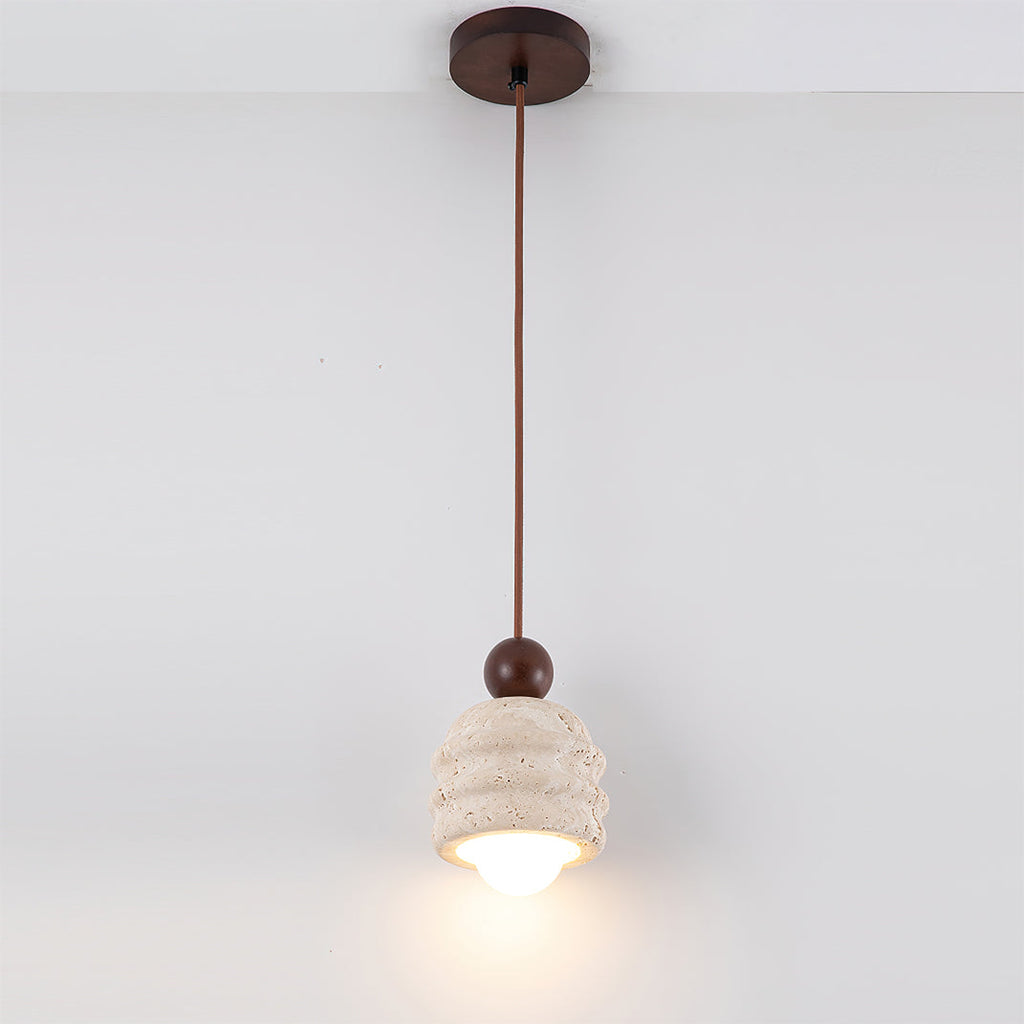 Ritta Travertine Ripple Pendant Light