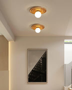 Ceiling Light Metal Body Resin Rippled Canopy Organic Minimalist