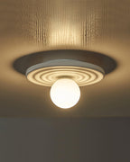 Ceiling Light Metal Body Resin Rippled Canopy Organic Minimalist