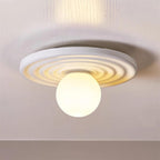 Ceiling Light Metal Body Resin Rippled Canopy Organic Minimalist