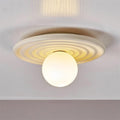 Ceiling Light Metal Body Resin Rippled Canopy Organic Minimalist