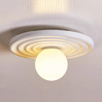 Ceiling Light Metal Body Resin Rippled Canopy Organic Minimalist