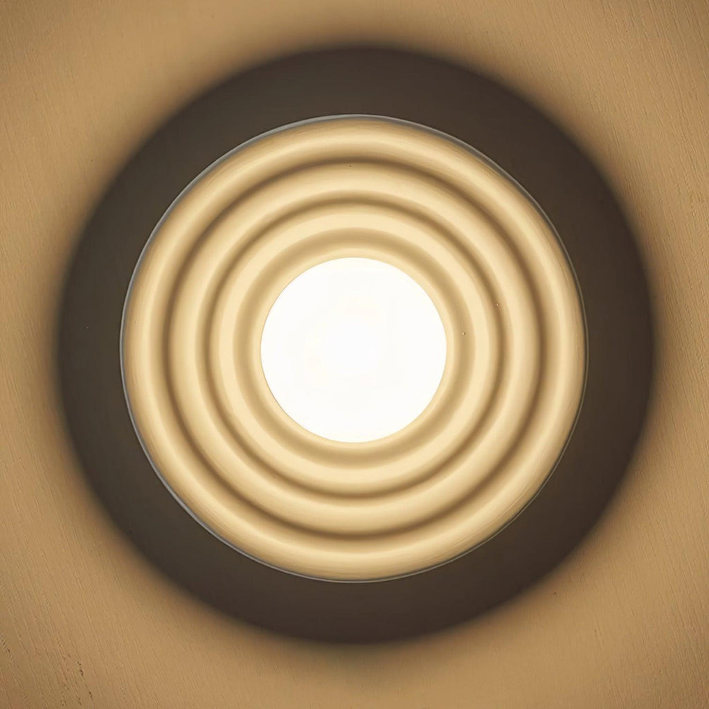 Ceiling Light Metal Body Resin Rippled Canopy Organic Minimalist