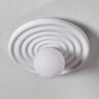 Ceiling Light Metal Body Resin Rippled Canopy Organic Minimalist