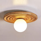 Ceiling Light Metal Body Resin Rippled Canopy Organic Minimalist