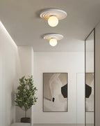Ceiling Light Metal Body Resin Rippled Canopy Organic Minimalist