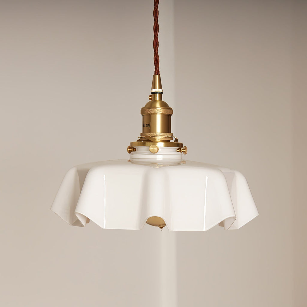 Civen Farmhouse Ruffled Pendant Light