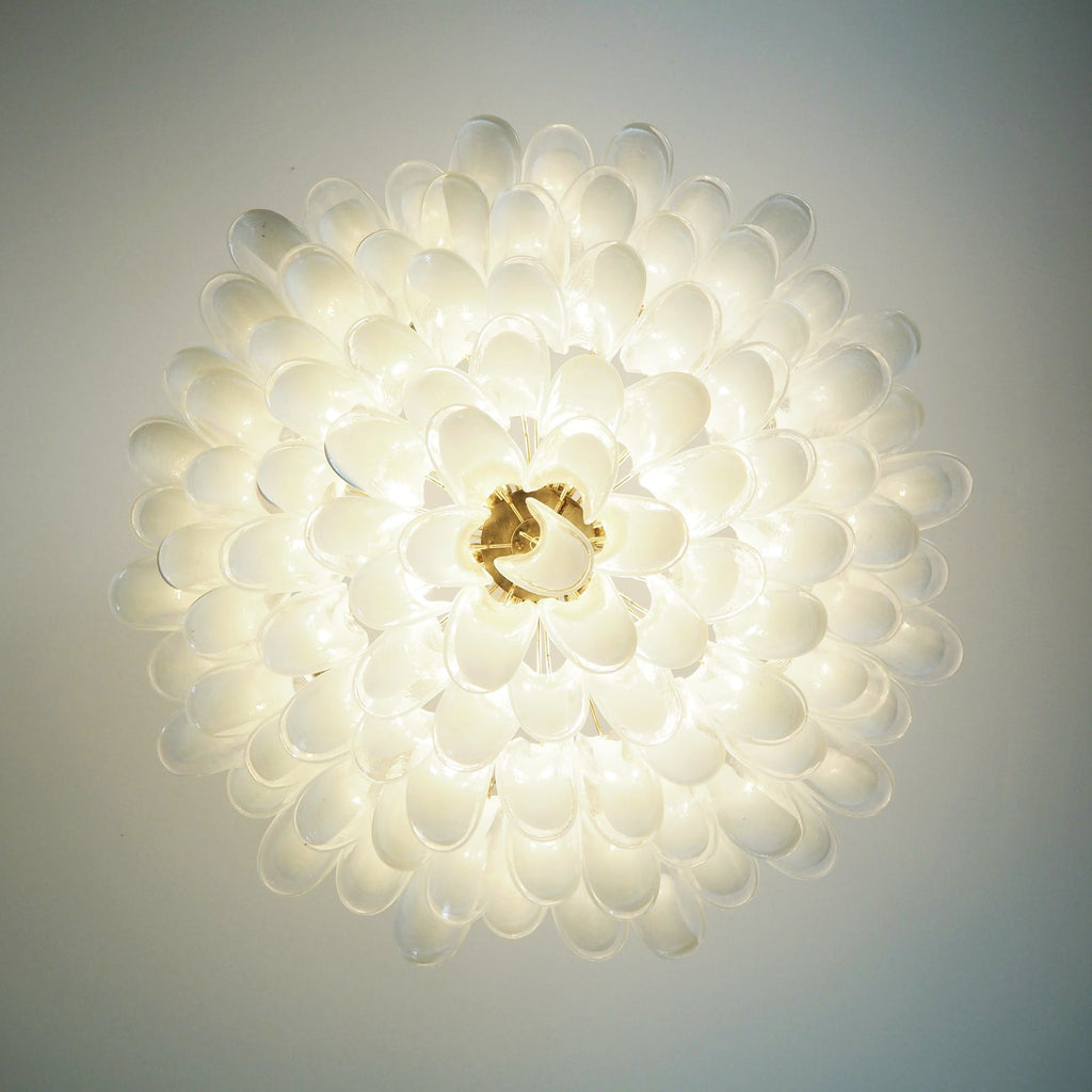 Aurora Chandelier White Murano Glass Petal D78cm