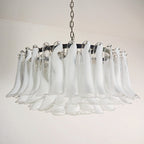 Aurora Chandelier White Murano Glass Petal D78cm