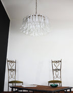 Aurora Chandelier White Murano Glass Petal D78cm
