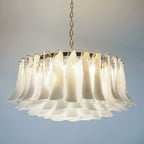 Aurora Chandelier White Murano Glass Petal D78cm