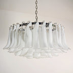 Aurora Chandelier White Murano Glass Petal D78cm