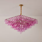 Aurora Chandelier Fuchsia Prism Inverted Pyramid