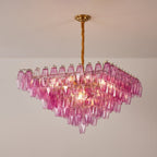 Aurora Chandelier Fuchsia Prism Inverted Pyramid