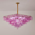 Aurora Chandelier Fuchsia Prism Inverted Pyramid