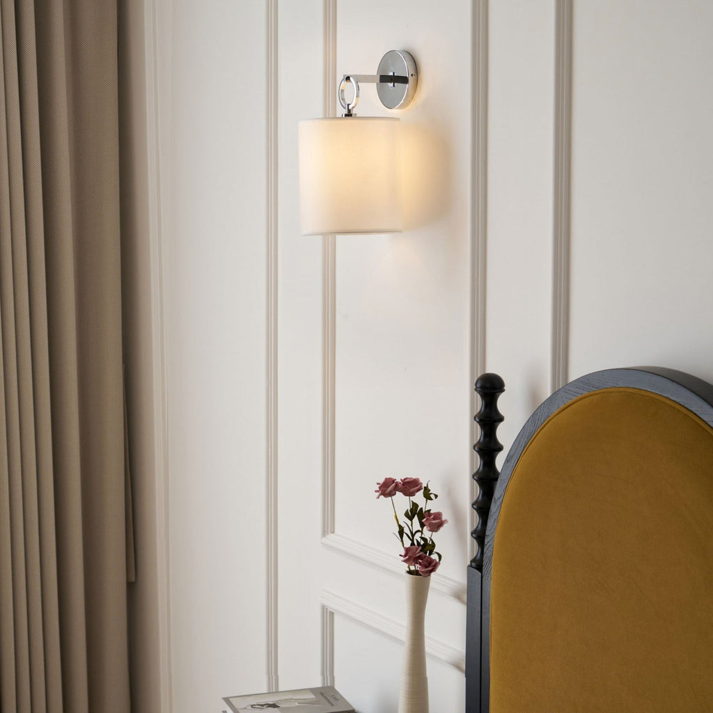 Iris Wall Lamp Farmhouse Fabric Cylindrical