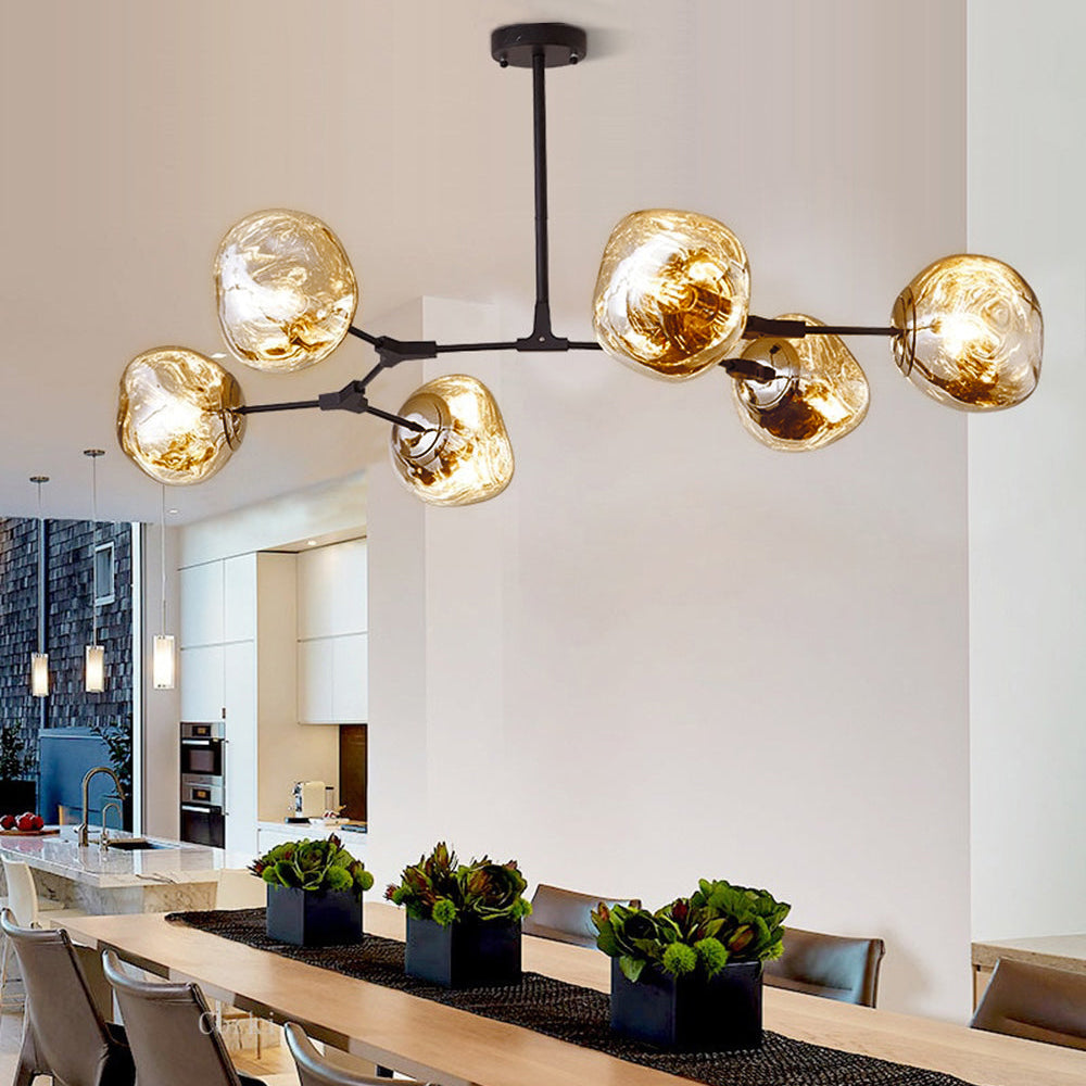 Arisha Modern Globe Lava 3 Pendant Light Fixture