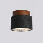 Ritta Sqaure&Round Ceiling Light  Black& Yellow Travertine
