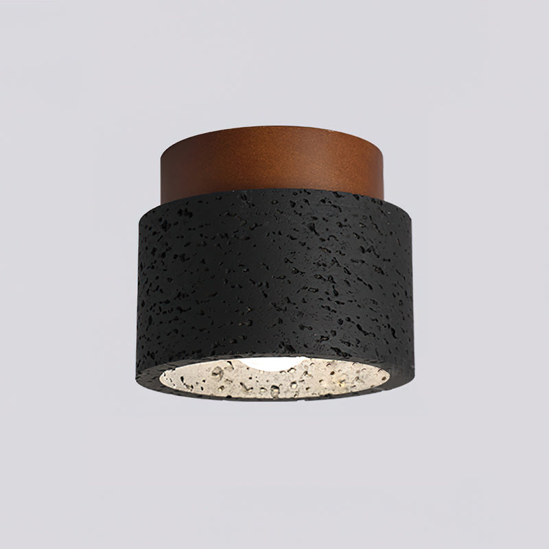 Ritta Sqaure&Round Ceiling Light  Black& Yellow Travertine