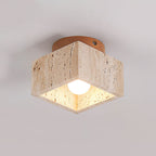 Ritta Sqaure&Round Ceiling Light  Black& Yellow Travertine