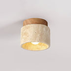 Ritta Sqaure&Round Ceiling Light  Black& Yellow Travertine