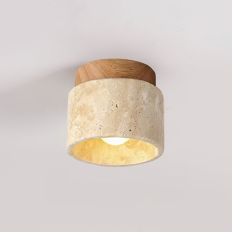 Ritta Sqaure&Round Ceiling Light  Black& Yellow Travertine