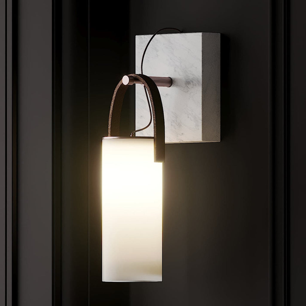 Galerie Wall Lamp Fontana Glass Leather Marble