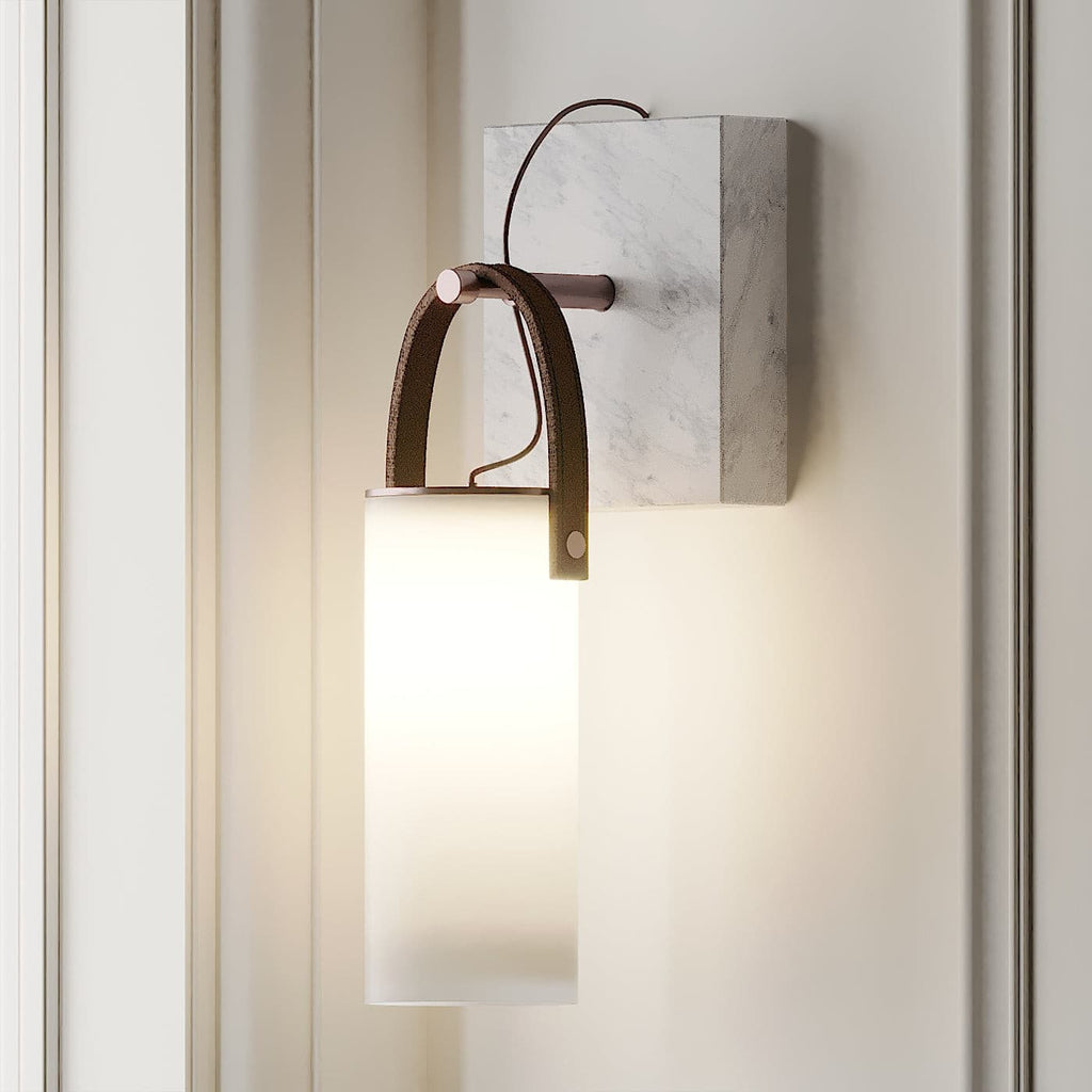 Galerie Wall Lamp Fontana Glass Leather Marble