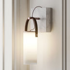 Galerie Wall Lamp Fontana Glass Leather Marble
