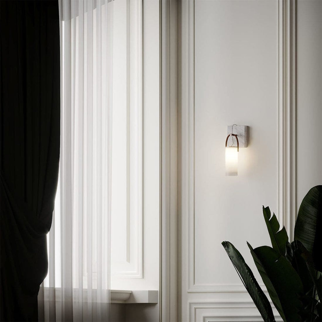Galerie Wall Lamp Fontana Glass Leather Marble