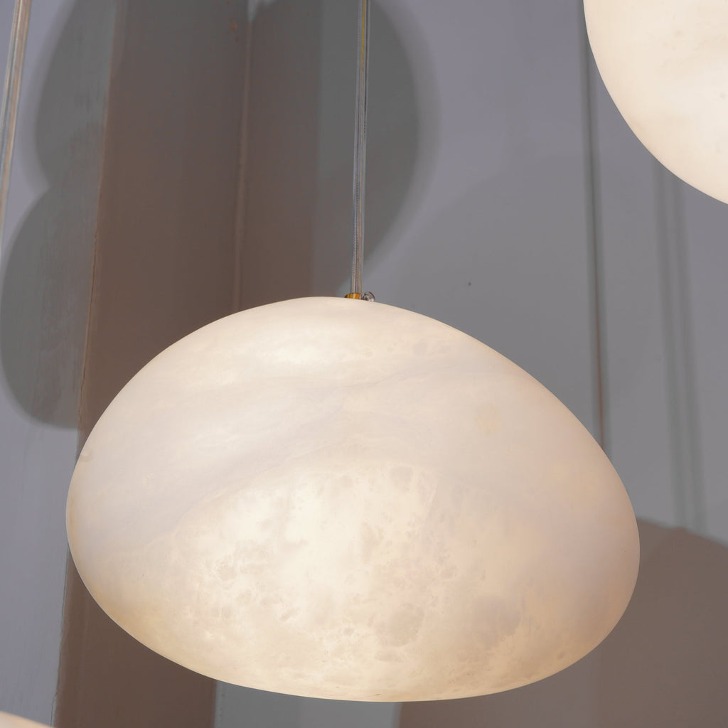 Goose Pendant Lamp Alabaster Brass Sophistication