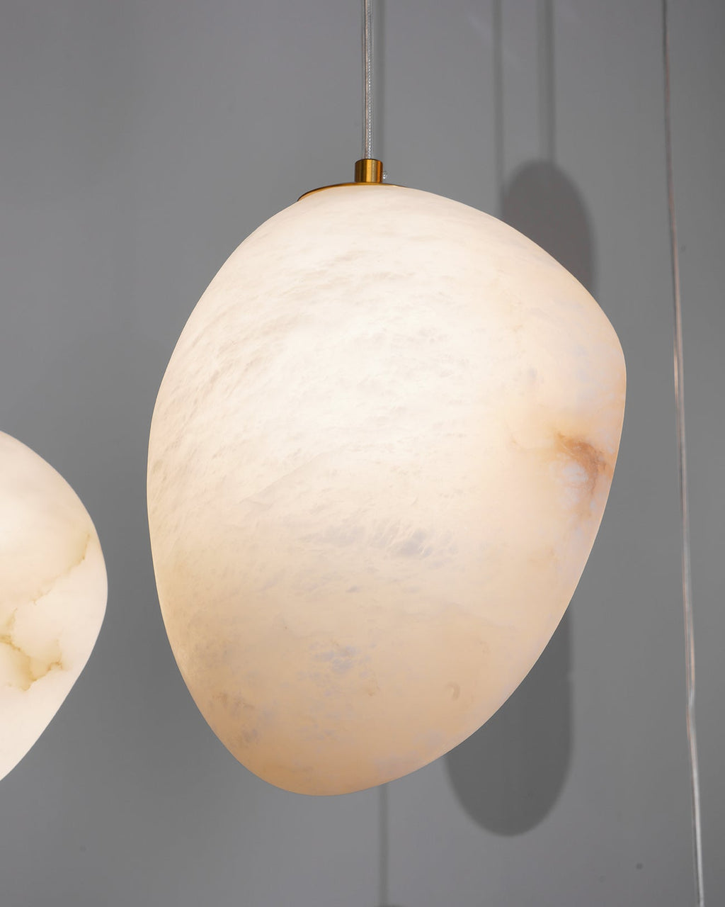 Goose Pendant Lamp Alabaster Brass Sophistication