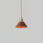 Wood Pendant Lamp Assorted Shapes in Solid Wood and Brass