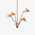 Lustra Chandelier Brass Curved Beige