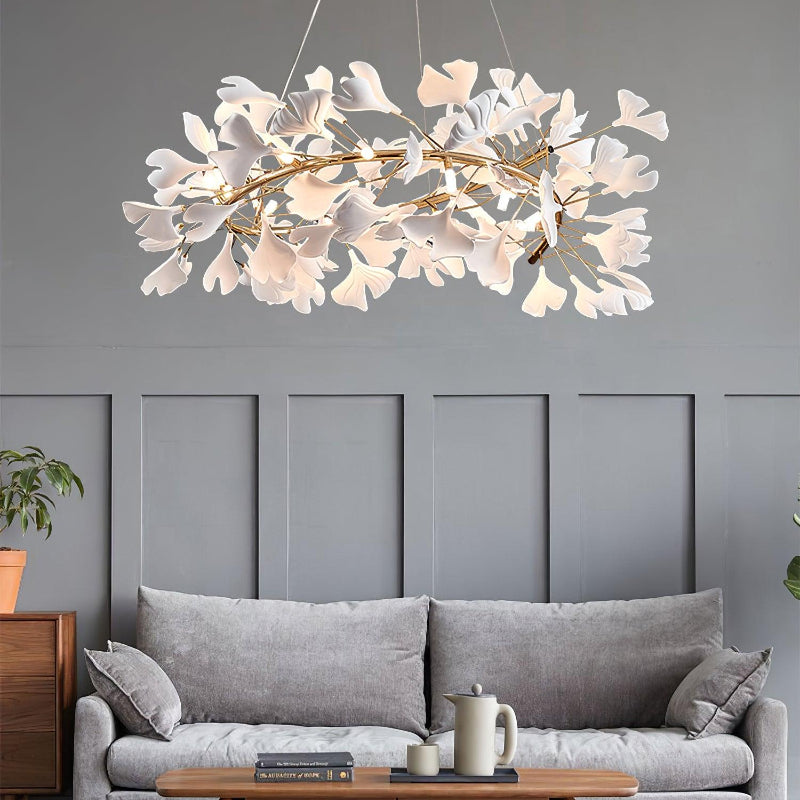 Olivia Modern Golden LED Chandelier Ceramic