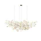 Chandelier White Ceramic Ginkgo Petals Gold