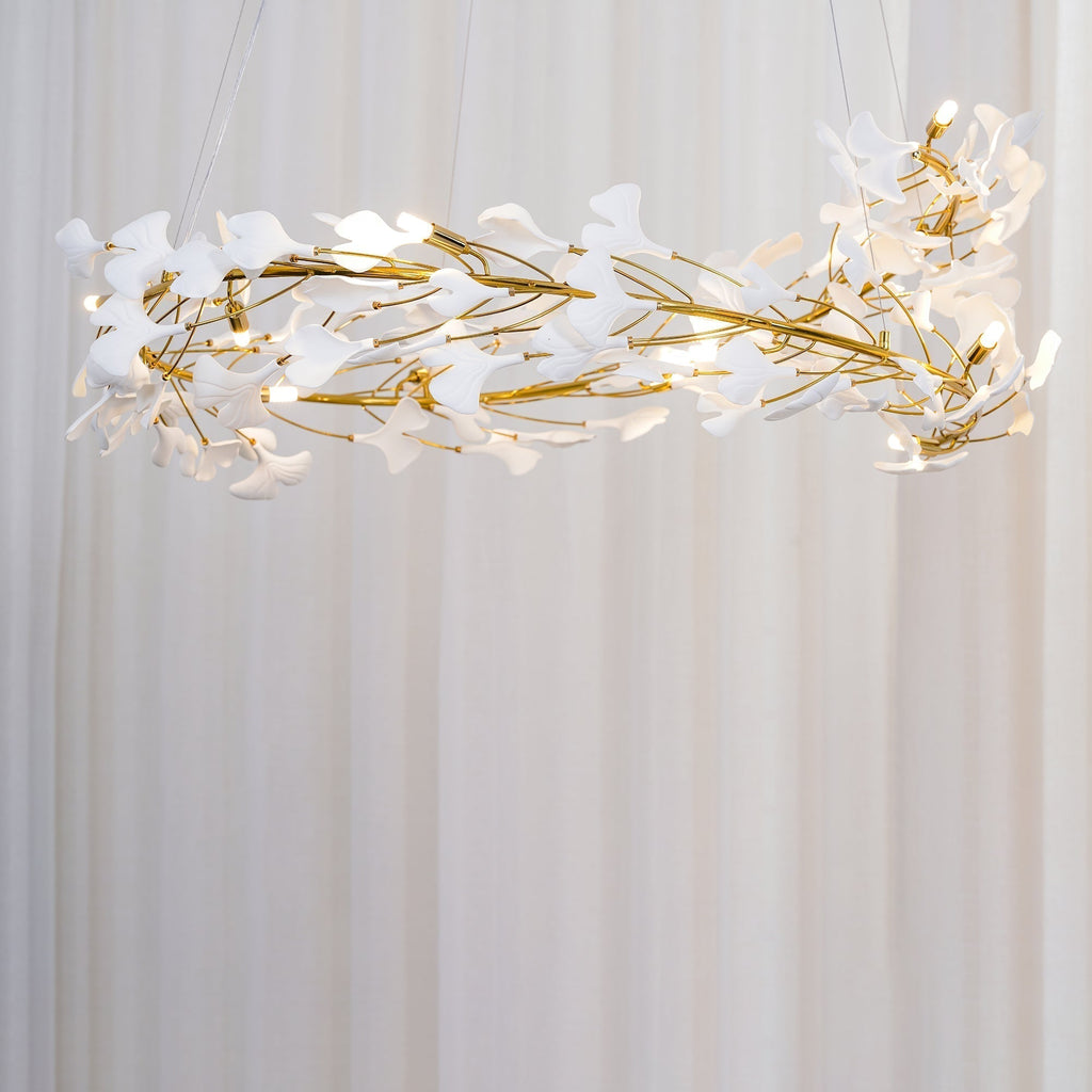 Olivia Modern Golden LED Chandelier Ceramic