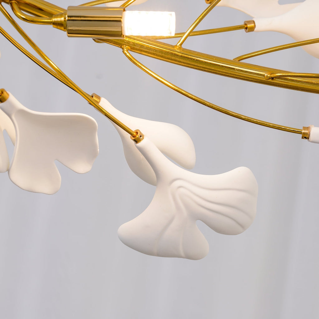 Olivia Modern Golden LED Chandelier Ceramic