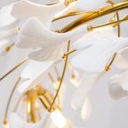 Olivia Modern Golden LED Chandelier Ceramic