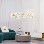 Olivia Modern Golden LED Chandelier Ceramic