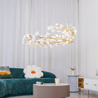 Olivia Modern Golden LED Chandelier Ceramic