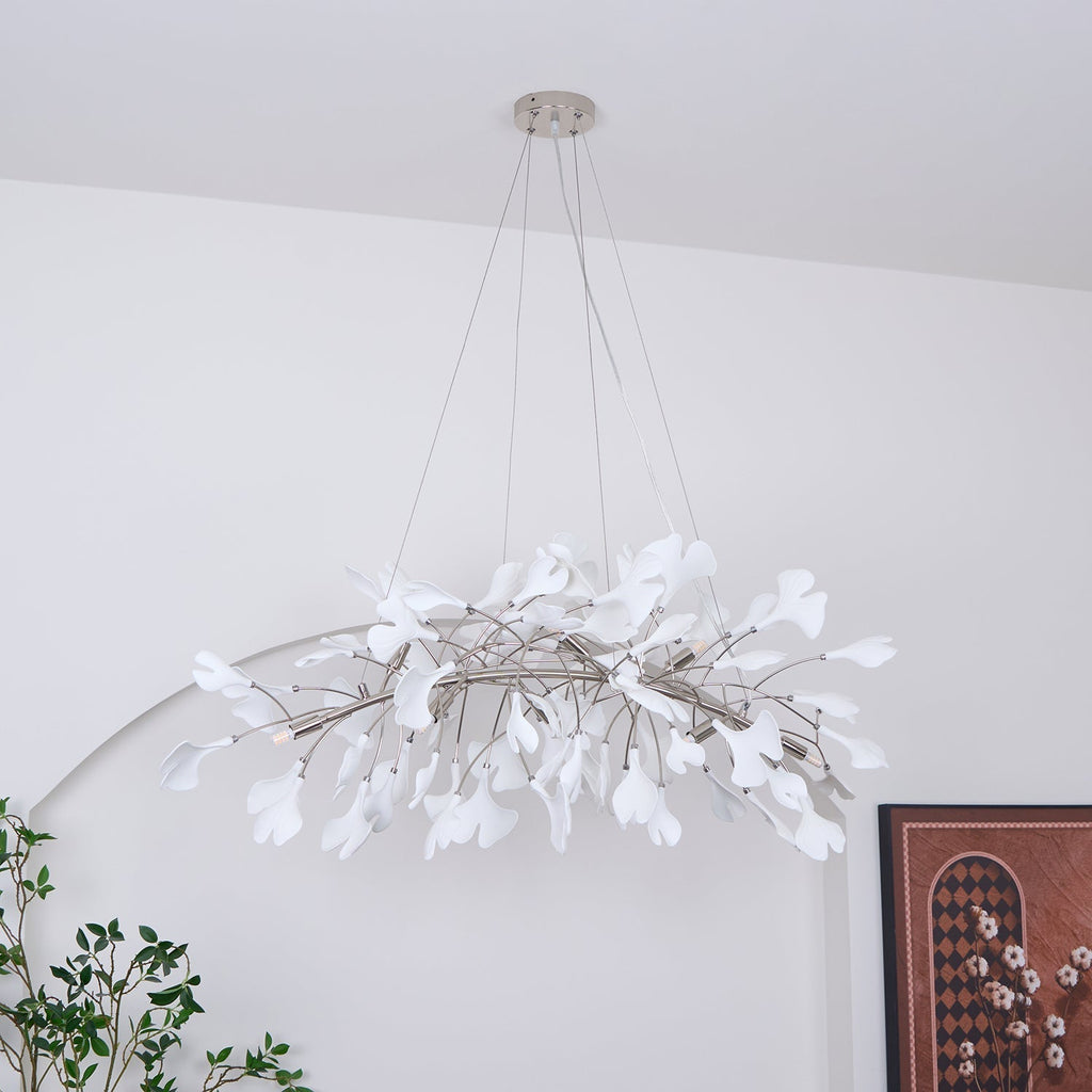 Arux Gingko Chandelier Art Deco Bent Downwards