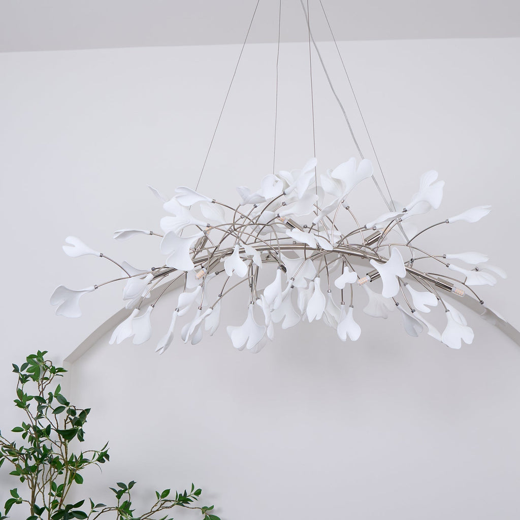 Arux Gingko Chandelier Art Deco Bent Downwards