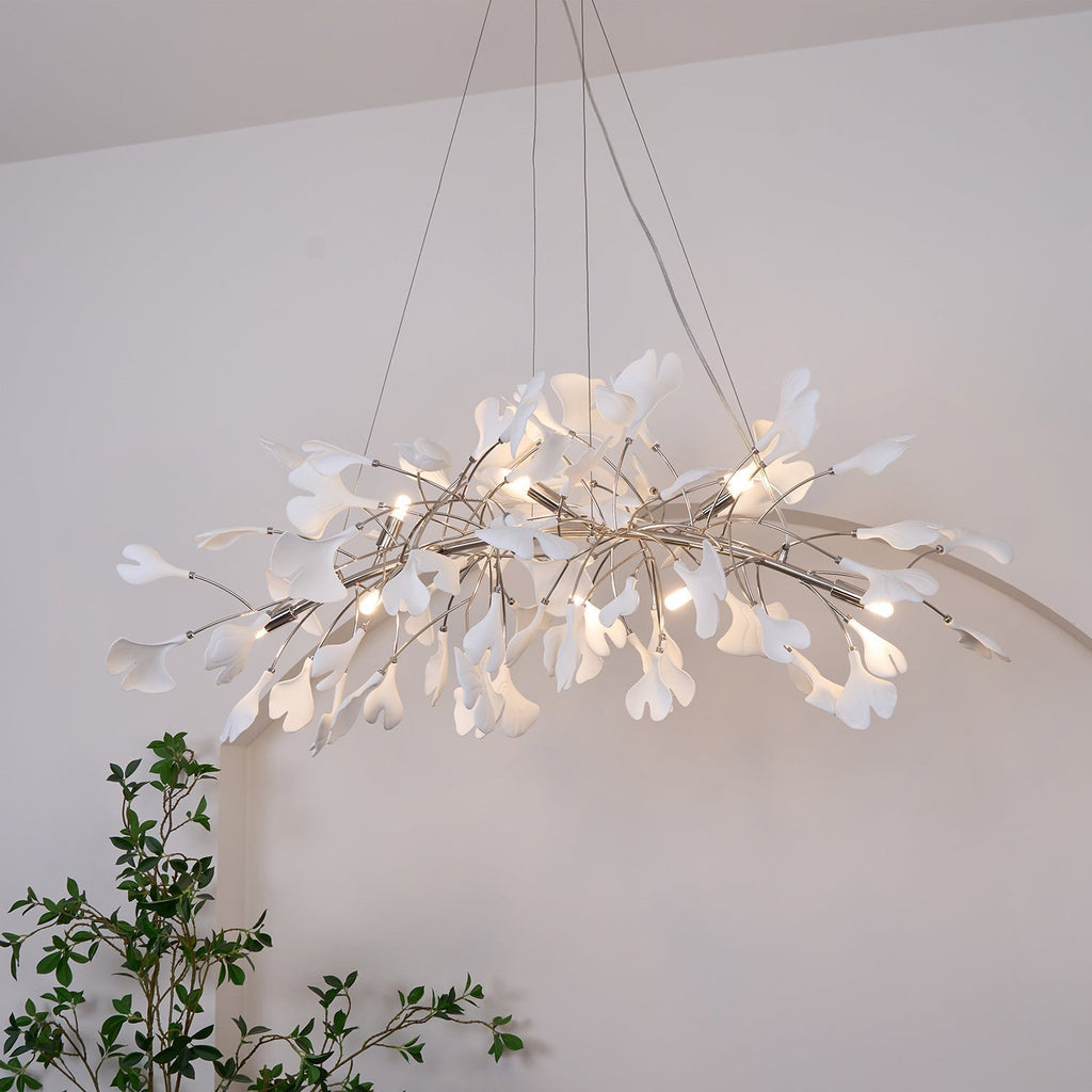 Arux Gingko Chandelier Art Deco Bent Downwards