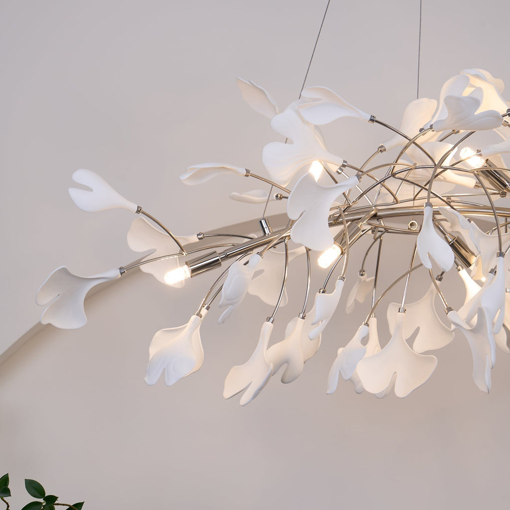 Arux Gingko Chandelier Art Deco Bent Downwards