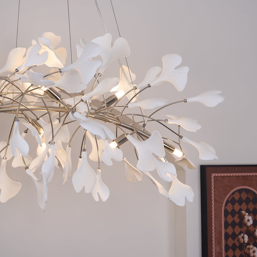 Arux Gingko Chandelier Art Deco Bent Downwards