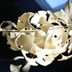 Chandelier White Ceramic Ginkgo Petals Gold