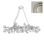 Chandelier Metal Frame Ceramic Gingko White Gold Shade Modern Art