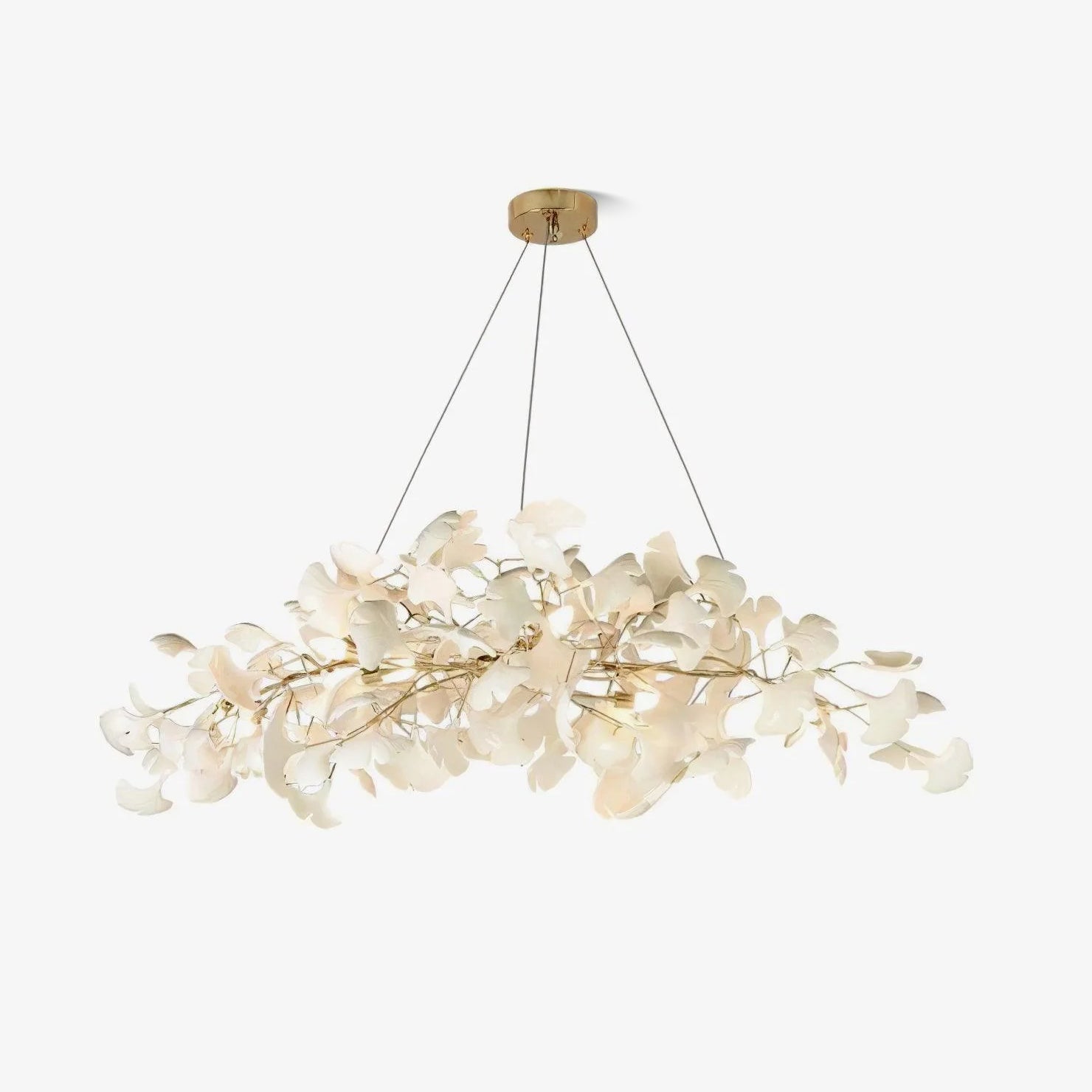 Arux Gingko Chandelier Art Deco Bent Downwards