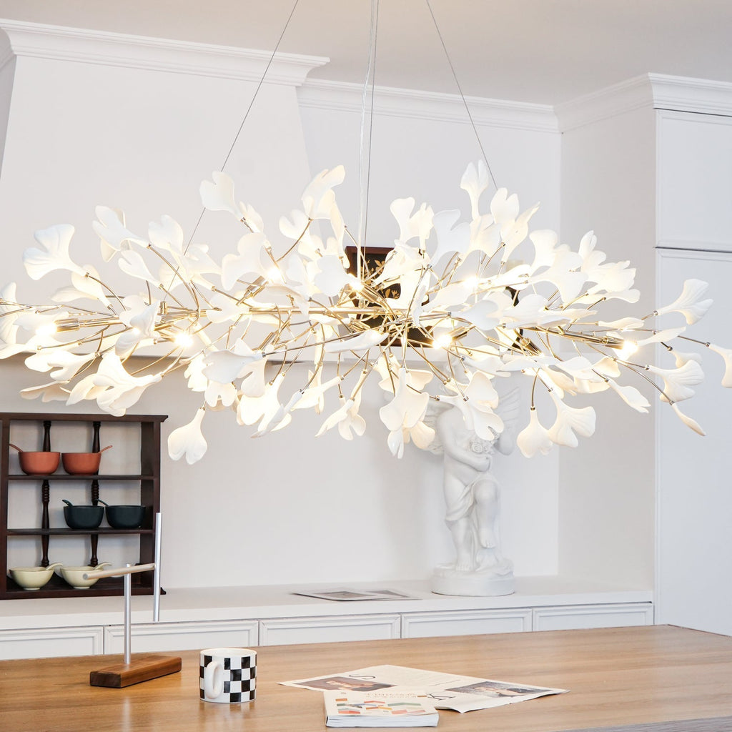 Arux Gingko Chandelier Art Deco Bent Downwards